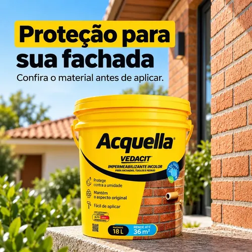 Vedacit 18L impermeabil incolor Fachada Telhado Acquella base agua