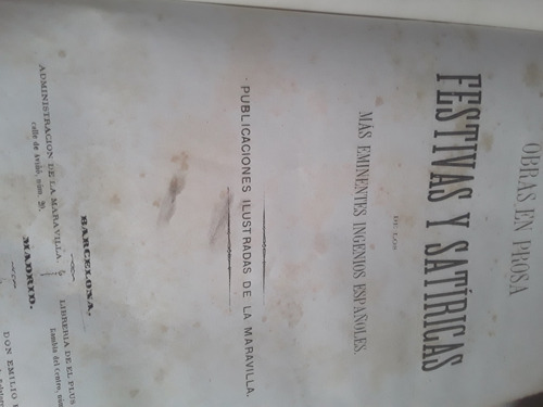 Libro Antiguo - 1862 - Obras Festivas Y Satiricas