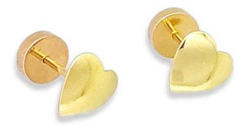 Par De Aros Abridores - Oro 18k - Corazones Curvos