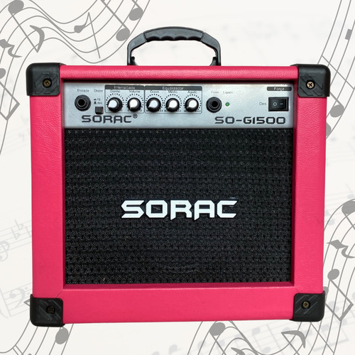 Amplificador Cubo Sorac Para Guitarra E Violão So-g1500 15w Rosa 110v/220v