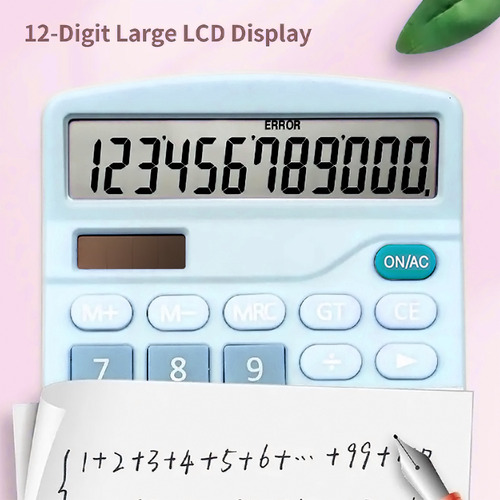 Calculadora Solar De Mesa De 12 Dígitos Com Botões Grandes F