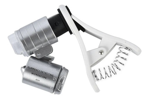 Imagen 1 de 5 de Lupa Microscopio 60x Clip Telefono Celular Android iPhone Uv