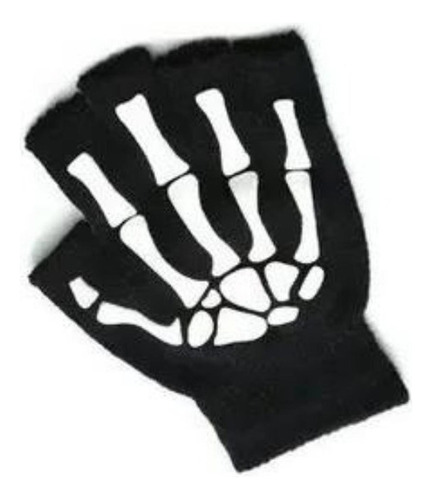 Guantes Manga Calavera Hombre Mujer Sin Dedos Bicicleta Moto