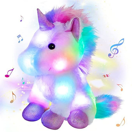 Houwsbaby Led Unicornio Musical Peluche Animal Cantando Ilu
