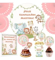 Comprar Kit Imprimible Selva Jungla Nena + Banner Fondo Mesa Dulce