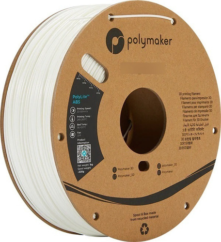 Filamento Abs Polymaker Polylite 1.75mm 1kg Color Blanco