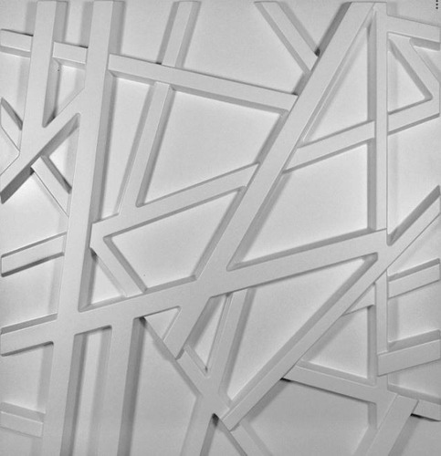 Panel Decorativo 3d Pvc Lineas Matrix Blanco Decoform 1m2