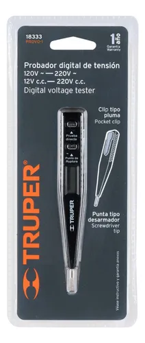 Tester Probador Digital De Tensión Y Polaridad Truper