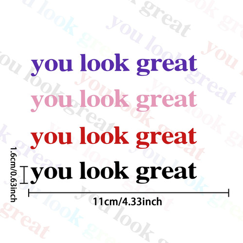 Calcomanías Vinilo Tomall 6 Colores You Look Great Espejo