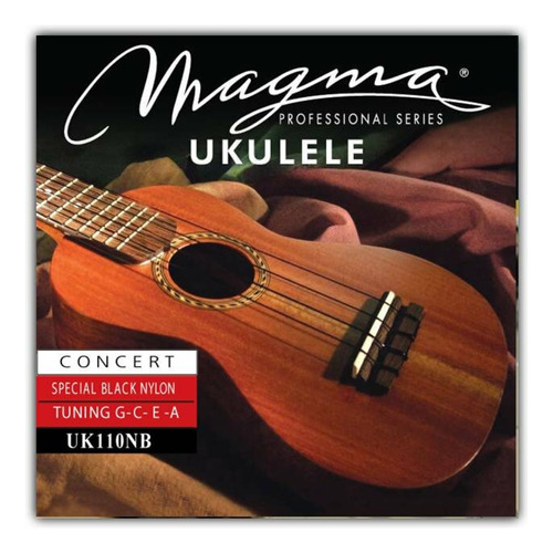 Encordado Magma Ukulele Concert N Black Hawaiian Uk110nb