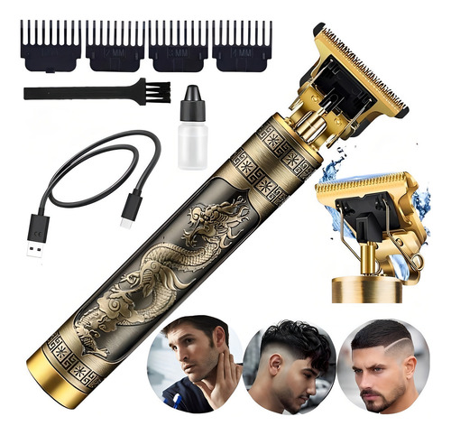 Maquina Acabamento Cabelo Barba Sem Fio - Dourado