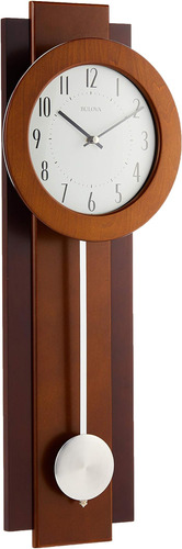 Reloj De Pared Bulova C3383 Avent Pendulum Deco, 18, Nogal,
