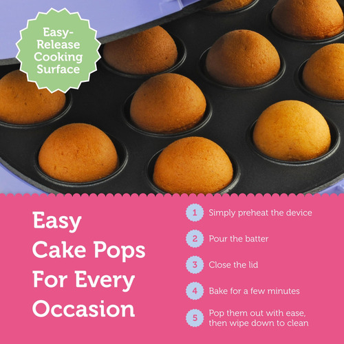 Babycakes Cp-12 Cake Pop Maker, 12 Cake Pop Capacity, Purple