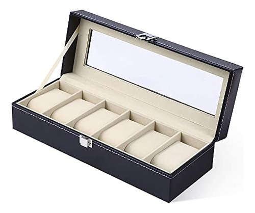 Caja De Reloj De Piel; Organizador De Joyeria Con Visualizac