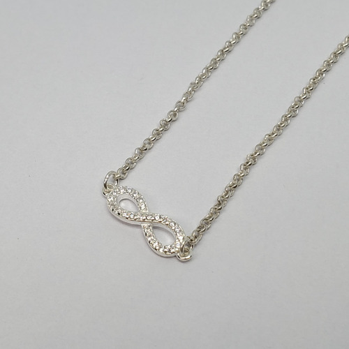 Imagen 6 de 7 de Cadena Plata Rolo Con Dije Infinito Con Cubic