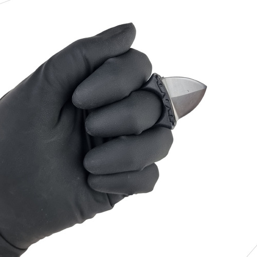Mini Faca Tipo Chaveiro Com Cordinha De Pescoço - Preta Cor Preto