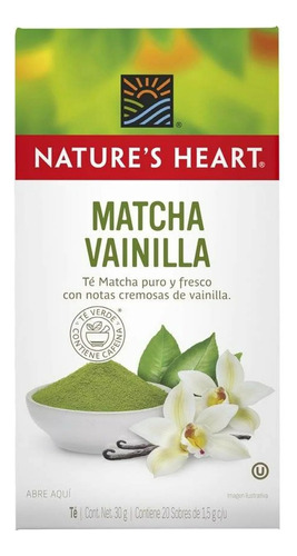 Té Matcha Con Notas De Vainilla Nature´s Heart 20 Sobres