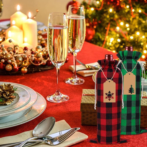 12 Bolsas De Regalo De Vino De Navidad, Bolsas De Vino ...