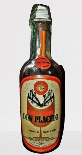 Botellita Miniatura Vino De Jerez Don Placido Cerrada (Usado)