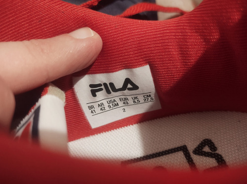 Zapatillas Urbana Fila T42 Ar Rojas Usadas 2 Veces..! (Usado)