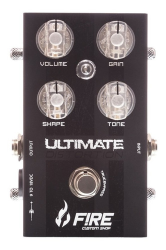 Pedal Fire Ultimate Distortion Cor Preto