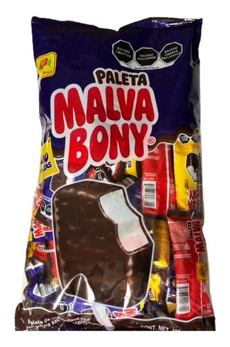 Pack 2 Paleta Malvabony C/40 Piezas C/u Bombon Fiesta Dulce