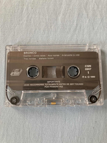 Bronco / Por El Mundo Cassette Original Bmg 1992 Impecable (Usado)