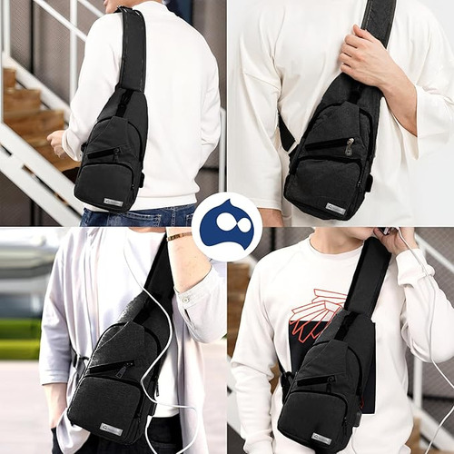 Bluelander Mochila Cruzada Antirrobo Con Puerto De Carga Usb