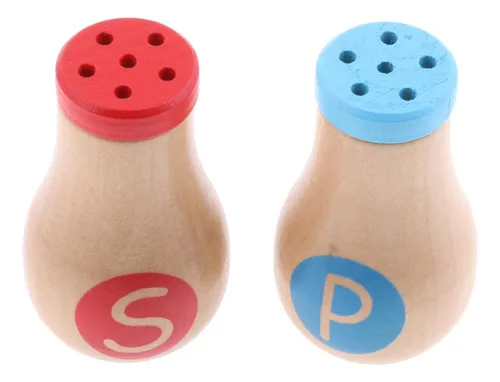 2 X 5 Lot Pretend Play Fake Food Wooden Play Salt Powder Jar