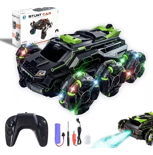 Coche De Choque Teledirigido 2.4GHz Con Luces, Música Y Vapor, Juguete Con Eyección De Muñeco, Ideal Para Regalar A Niños De 3 Años En Adelante