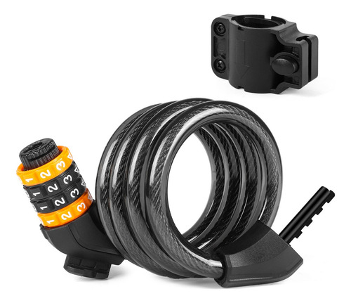 Candado De Bicicleta Con Contraseña De 4 Dígitos, Cable Anti