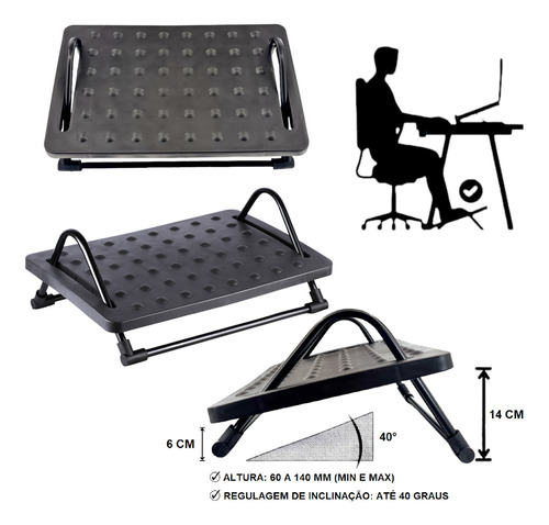 Kit Ergonômico Nr-17 Home Office Escritório Pés Mãos Postura