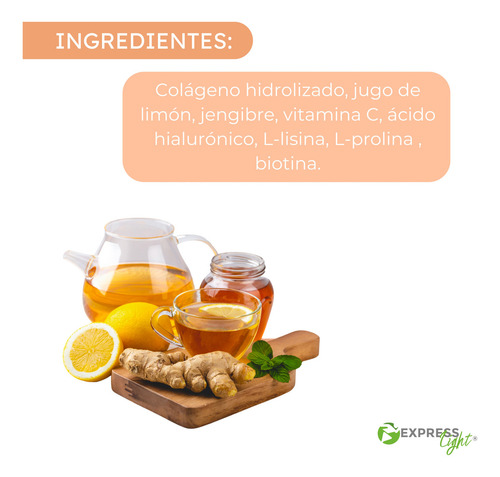 Colágeno Hidrolizado Polvo Suplemento Dep Express Light 500g Sabor Jengibre-limón