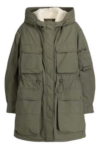 Campera Parka Larga Marca Bershka