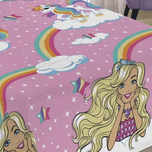 Jogo de Cama Lençol Infantil Menina Barbie 02 Peças Lepper em