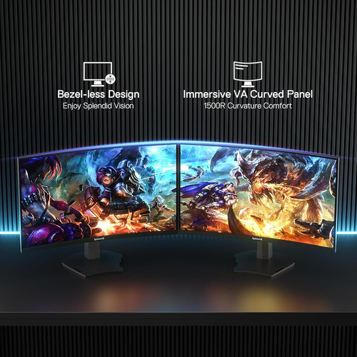 Redragon 27 144hz/165hz Monitor Curvo Para Juegos, Qhd 2k (