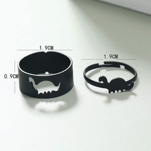 New Conjunto De 2 Anéis De Casal De Dinossauros