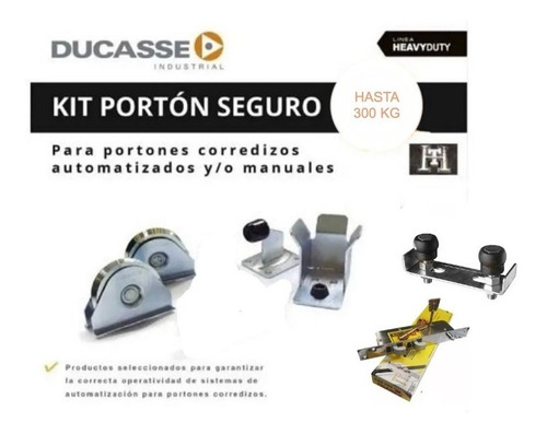 Kit Portón Seguro Ducasse 300 Kg Corredizo Con Trabex 700