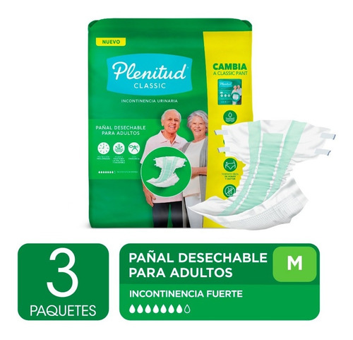 Pañal Para Adultos Plenitud Classic M Y G X 16un Pack X 3