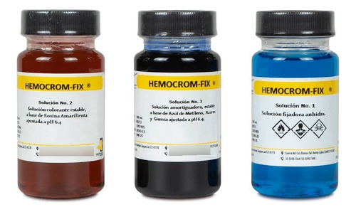 Kit Hemocolorante Rápido Hemocrom-fix (diff-quick) 100ml Sin Tono