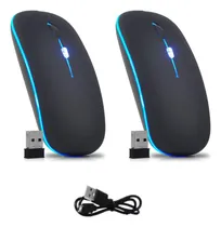 Comprar Kit 2 Mouses Sem Fio Via Bluetooth Recarregável Ergonómico