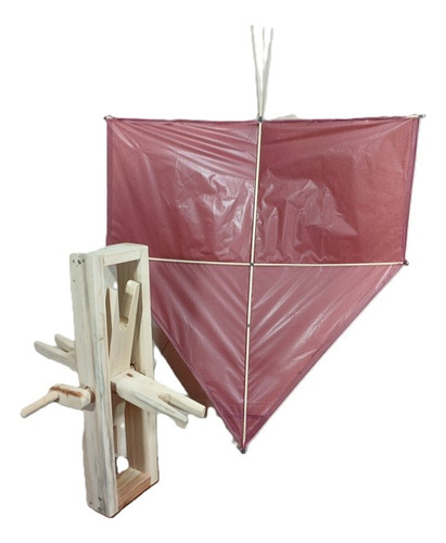 Manivela Carretilha Soltar Pipa Madeira Arte 36x27x18cm 390g (Usado)
