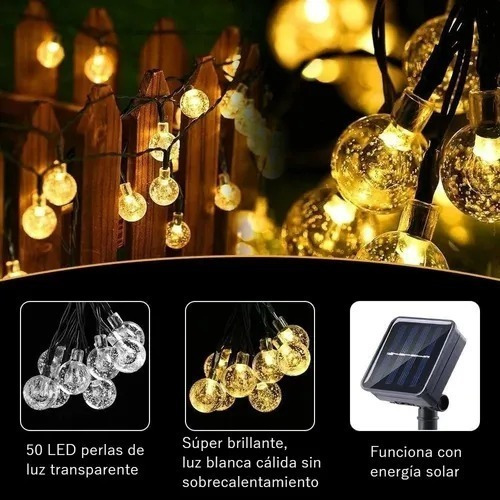 Luz Led Serie 7m 50 Focos Decorativos Luz Solar