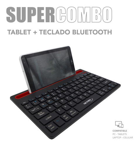 Tablet De 7 Pulgadas 4gb Con Teclado Inalambrico Bluetooth