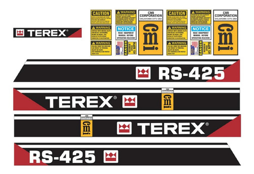 Kit De Calcomanías Para Cmi Terex Rs425