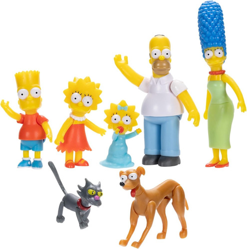 Set 7 Figuras Simpsons Bart Homero Lisa Marge Jakks Pacific