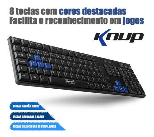 Teclado Gamer Confortável Silencioso Teclas Destaque Barato