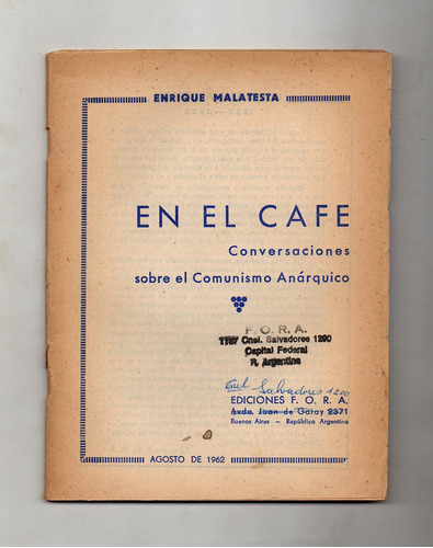 Enrique Malatesta - En El Café. Comunismo Anárquico