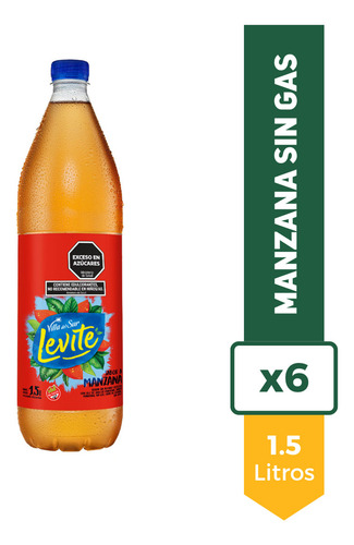 Agua Saborizada Levite 1.5l Manzana Sin Gas La Barra Pack X6