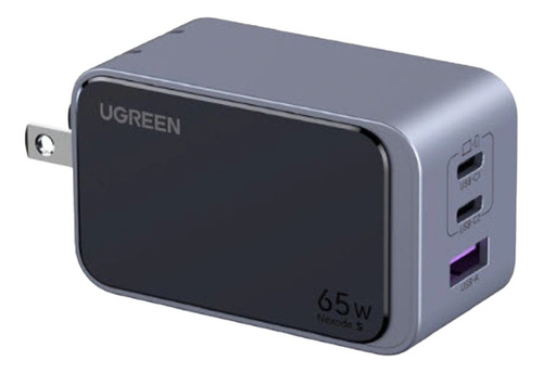 Cargador 65W carga rápida Usb-c Usb-a color plateado 45223 Ugreen